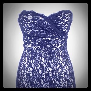 White House Black Market Strapless Lace Dress